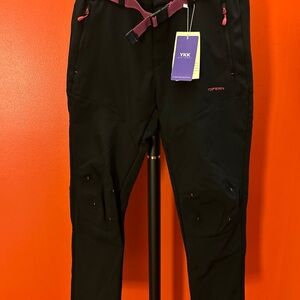 Tofern Nature Hiking Pants Women's Size‎ S black with Pink Embroidery Outdoors